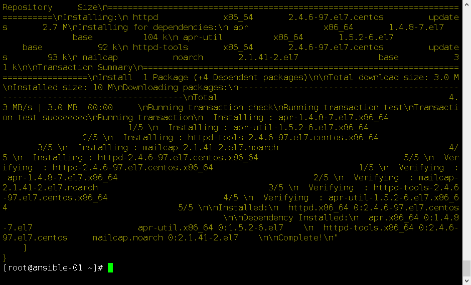 ad-hoc 安装最新的apache