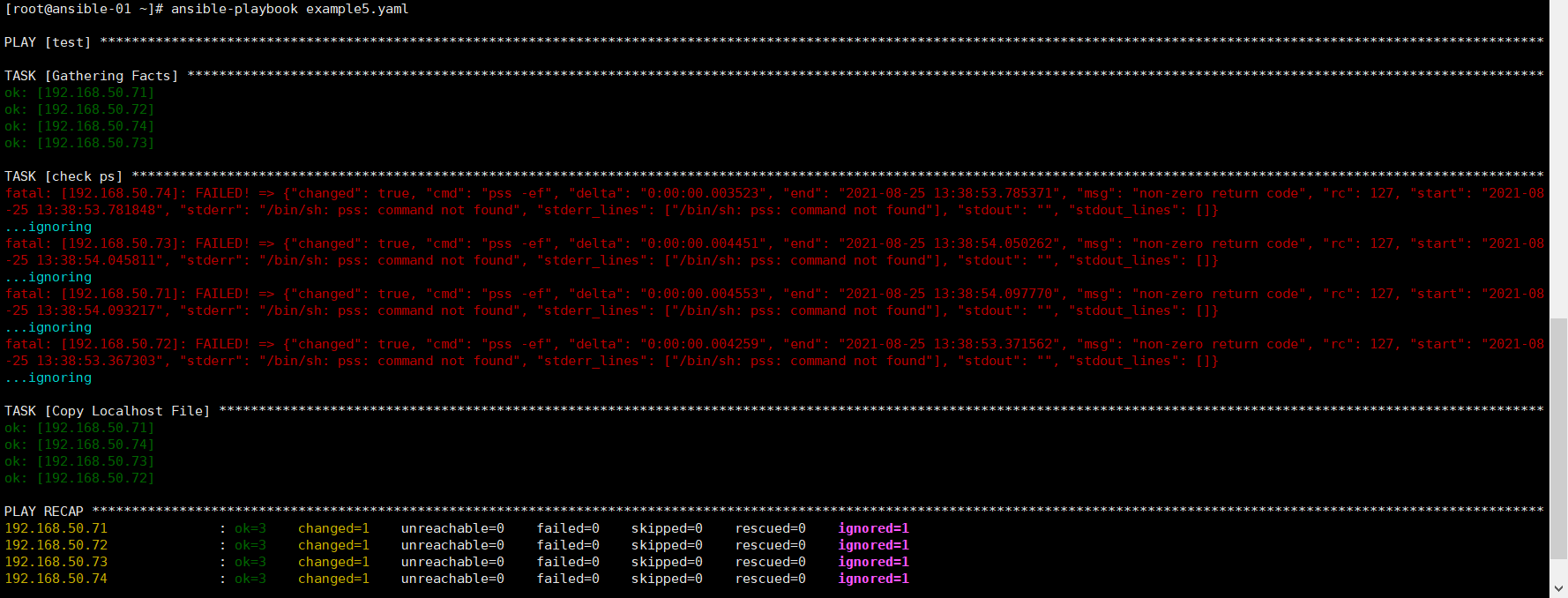 ansible ignore_errors